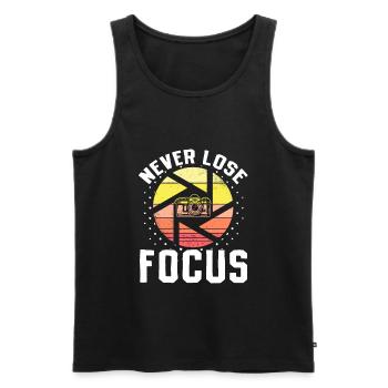 Photography Camera Lens Retro - Männer Premium Bio Tank Top - Schwarz - Vorne - Michal (187cm)