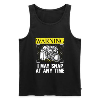 Photography Camera Lens WarningIPhotography Camera - Männer Premium Bio Tank Top - Schwarz - Vorne - Michal (187cm)