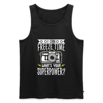 Photography Camera Lens I Can - Männer Premium Bio Tank Top - Schwarz - Vorne - Michal (187cm)