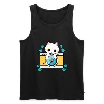 Photography Camera Lens - Männer Premium Bio Tank Top - Schwarz - Vorne - AI Model Male 178 light (178cm)