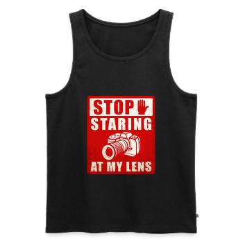 Photography Camera Lens Stof - Männer Premium Bio Tank Top - Schwarz - Vorne - AI Model Male 178 light (178cm)