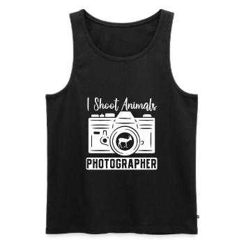 Photography Camera Lens I Shoot - Männer Premium Bio Tank Top - Schwarz - Vorne - Michal (187cm)