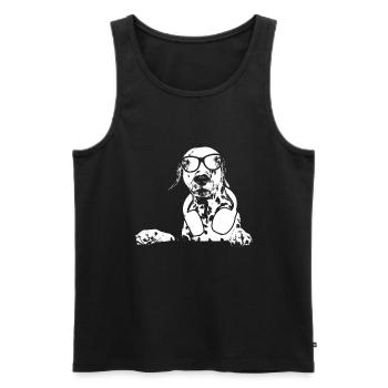 Dalmatiner Hundeliebe Sonnenbrille Urlaub Dalmatin - Männer Premium Bio Tank Top - Schwarz - Vorne - Michal (187cm)
