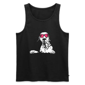Dalmatiner Hundeliebe Kopfhörer Hund Dalmatinerlie - Männer Premium Bio Tank Top - Schwarz - Vorne - Michal (187cm)