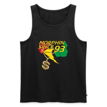 Power Rangers Morphin Since 93 Dollar Signe - Débardeur bio Premium Homme - noir - Devant - AI Model Male 178 light (178cm)