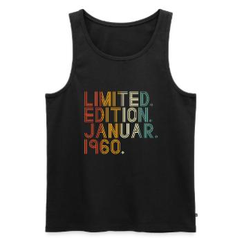 Limited Edition Januar 1960 Limitierte Auflage Ori - Männer Premium Bio Tank Top - Schwarz - Vorne - AI Model Male 178 light (178cm)