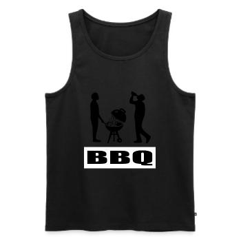 BBQ - Männer Premium Bio Tank Top - Schwarz - Vorne - Michal (187cm)