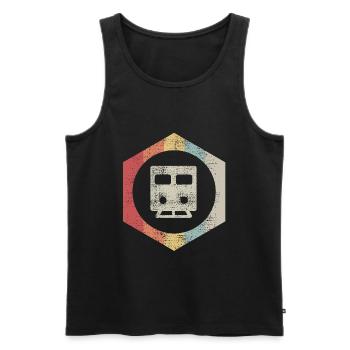 Zug - Männer Premium Bio Tank Top - Schwarz - Vorne - Michal (187cm)