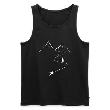 snowboarder, snowboard, mountains, freeride winter - Men's Premium Organic Tank Top - black - Front - AI Model Male 178 light (178cm)