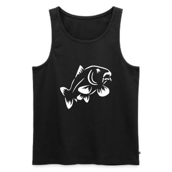 Carpes de poisson dessin - Débardeur bio Premium Homme - noir - Devant - Michal (187cm)