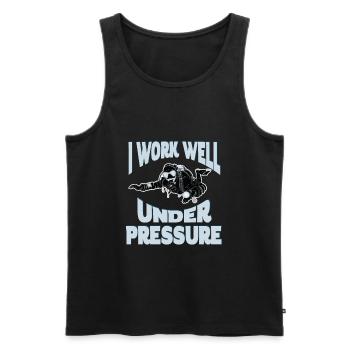 I Work Well Under Pressure - Funny Scuba Diving - Men's Premium Organic Tank Top - black - Front - AI Model Male 178 light (178cm)