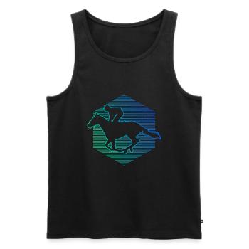 Horse Riding Men's Equestrian Racing - Men's Premium Organic Tank Top - black - Front - Michal (187cm)