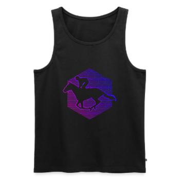 Ladies Equestrian Equestrian Horse Riding - Men's Premium Organic Tank Top - black - Front - Michal (187cm)