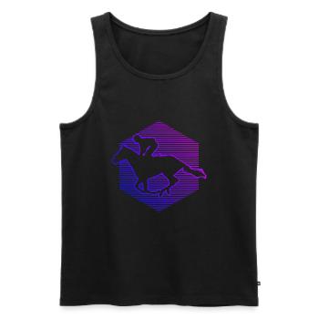 Equestrian Damen Reitsport Horse Riding - Männer Premium Bio Tank Top - Schwarz - Vorne - AI Model Male 178 light (178cm)
