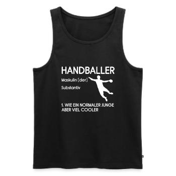 Handballspieler Handballer Coach Geschenk Handball - Männer Premium Bio Tank Top - Schwarz - Vorne - Michal (187cm)
