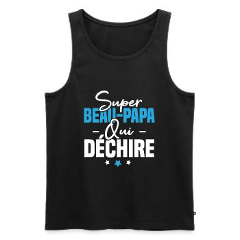 Super beau papa qui déchire - Débardeur bio Premium Homme - noir - Devant - Michal (187cm)