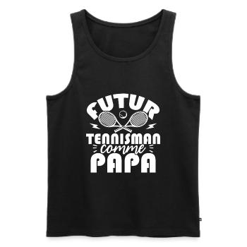 Futur tennisman comme papa - Débardeur bio Premium Homme - noir - Devant - AI Model Male 178 light (178cm)