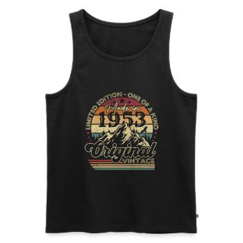 Original 1953 vintage retro anniversary 1953 - Men's Premium Organic Tank Top - black - Front - AI Model Male 178 light (178cm)