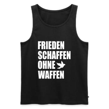 Frieden schaffen ohne waffen - Männer Premium Bio Tank Top - Schwarz - Vorne - Michal (187cm)