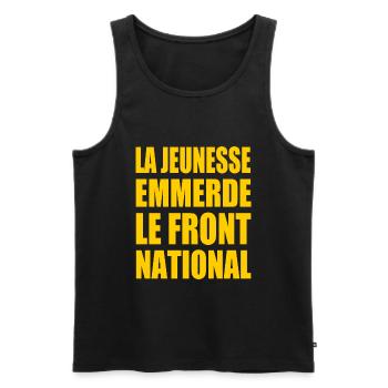 la jeunesse emmerde le front national - Débardeur bio Premium Homme - noir - Devant - AI Model Male 178 light (178cm)
