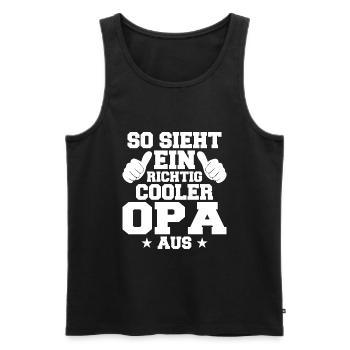 This is what a really cool grandpa looks like - Men's Premium Organic Tank Top - black - Front - Michal (187cm)