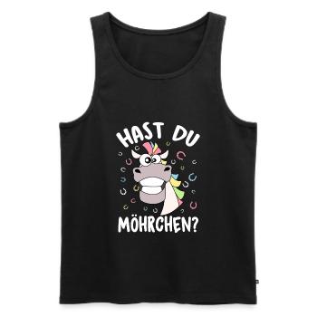 Hast Du Möhrchen Lustiges Pferd will Möhrchen - Männer Premium Bio Tank Top - Schwarz - Vorne - Michal (187cm)