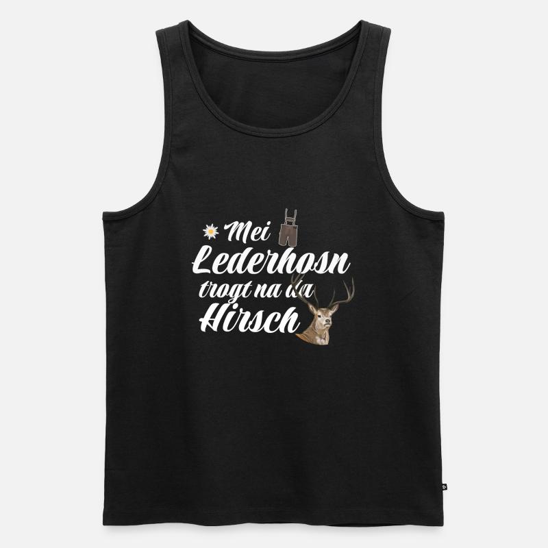 Basst Scho | Trachten Hirsch - Männer Premium Bio Tank Top - Schwarz