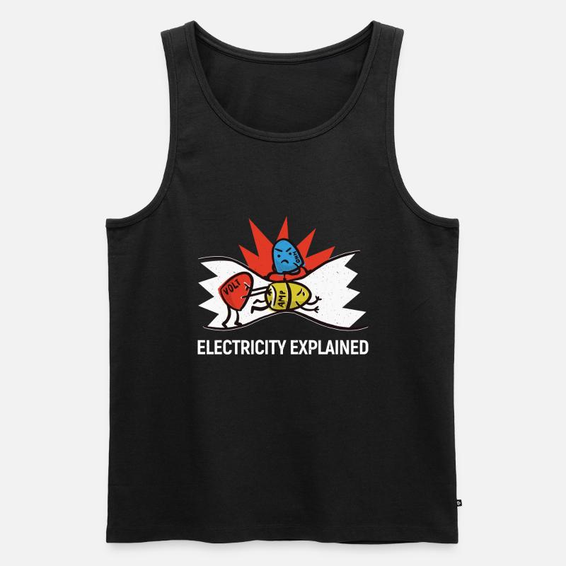 Electricity explained - Ohm Volt Ampere - Männer Premium Bio Tank Top - Schwarz