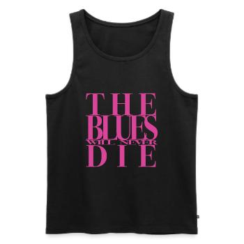 THE BLUES WANTS NEVER THE - Men's Premium Organic Tank Top - black - Front - AI Model Male 178 light (178cm)