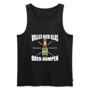 VOLLES BIER GLAS ODER HUMPEN - Männer Premium Bio Tank Top - Schwarz - Vorne - Michal (187cm)