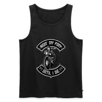 MOTORRAD BIKER CHOPPER - Männer Premium Bio Tank Top - Schwarz - Vorne - Michal (187cm)