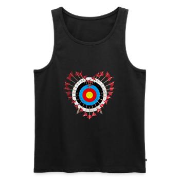 Zielscheibe Herzchen - Männer Premium Bio Tank Top - Schwarz - Vorne - Michal (187cm)