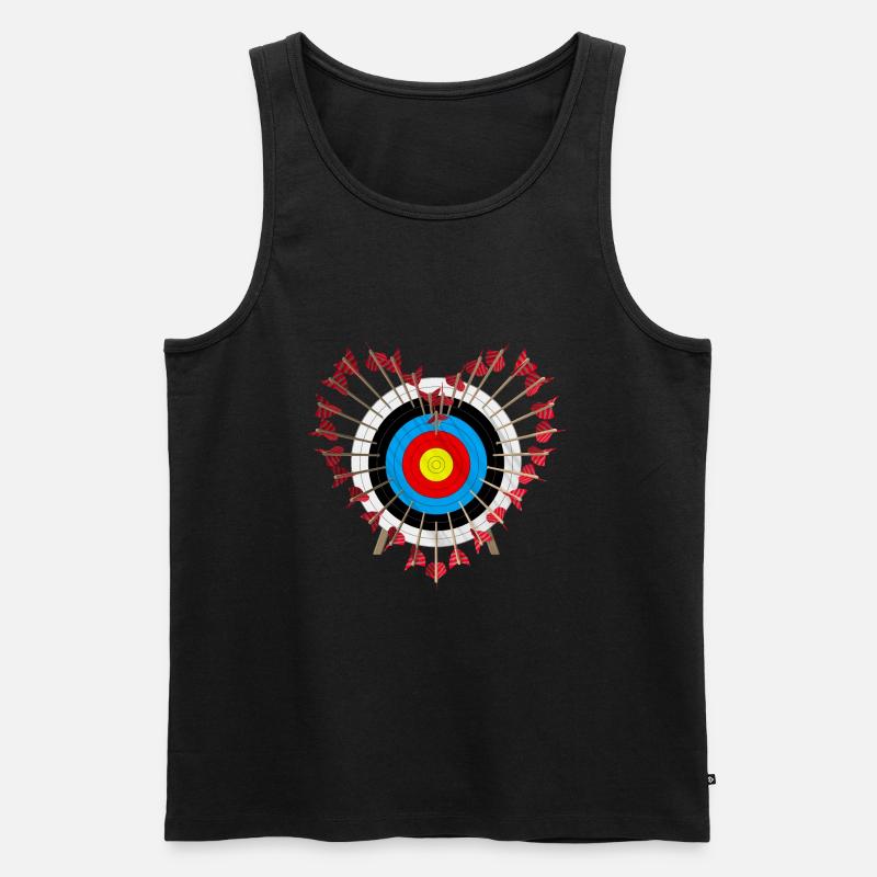 Zielscheibe Herzchen - Männer Premium Bio Tank Top - Schwarz