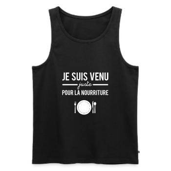 Je suis venu juste pour la nourriture humour - Débardeur bio Premium Homme - noir - Devant - Michal (187cm)