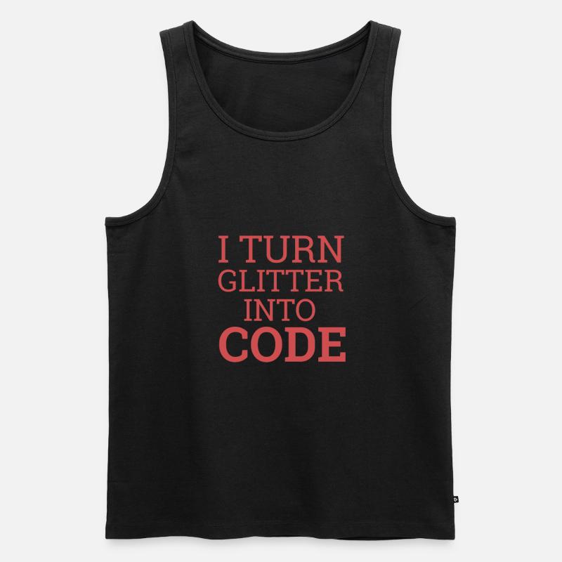 "Glitter Code | Programmierer" - Männer Premium Bio Tank Top - Schwarz