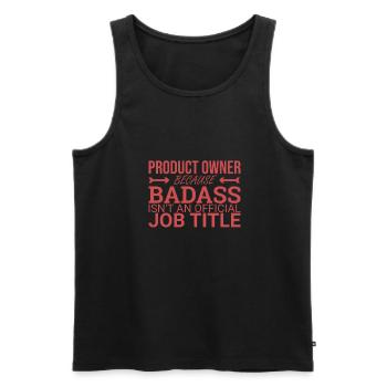 "Product Owner Badass | "Scrum Master"" - Männer Premium Bio Tank Top - Schwarz - Vorne - Michal (187cm)