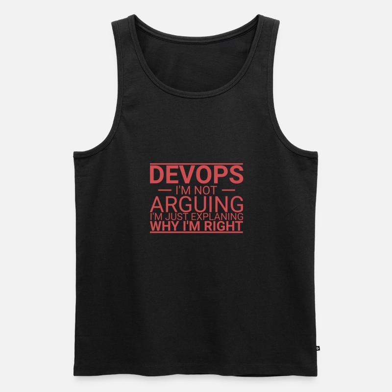 DevOps Arguing | Software Development" - Men's Premium Organic Tank Top - black
