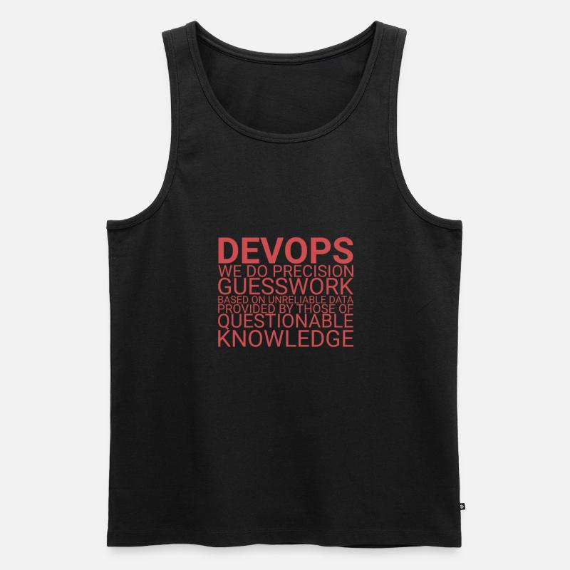 "DevOps Guesswork | Softwareentwicklung" - Männer Premium Bio Tank Top - Schwarz