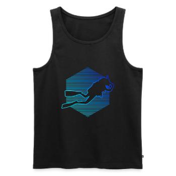 Diver Femmes Plongée Sous-marine Plongée libre Plongée libre - Débardeur bio Premium Homme - noir - Devant - Michal (187cm)