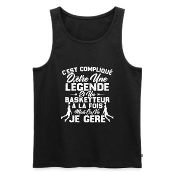 Une Légende Et Un Basketteur - Débardeur bio Premium Homme - noir - Devant - Michal (187cm)