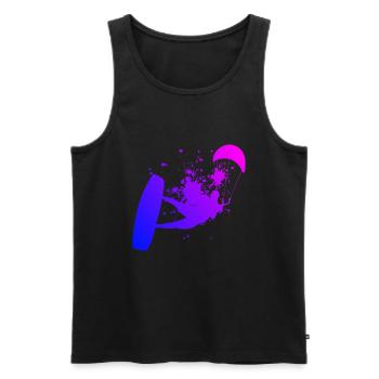 Kitesurfer Kitesurf Kite Kitesurfing Kiting - Débardeur bio Premium Homme - noir - Devant - Michal (187cm)