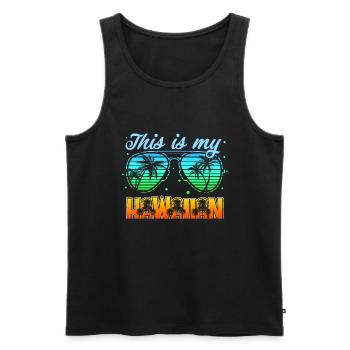 This is My Hawaiian Shirt Beach Sunglasses Summer - Männer Premium Bio Tank Top - Schwarz - Vorne - Michal (187cm)