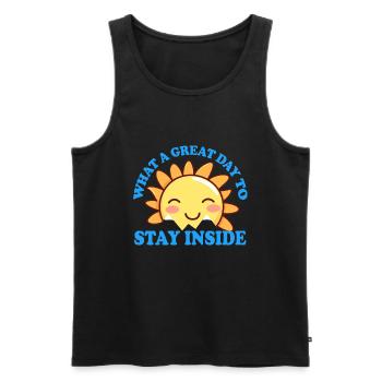 SONNE SONNENSCHEIN SONNENBLUME - Männer Premium Bio Tank Top - Schwarz - Vorne - AI Model Male 178 light (178cm)