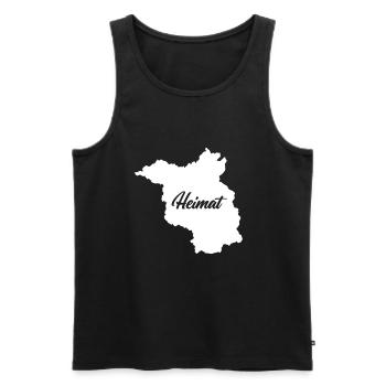 Heimat Brandenburg | Landkarte - Männer Premium Bio Tank Top - Schwarz - Vorne - Michal (187cm)