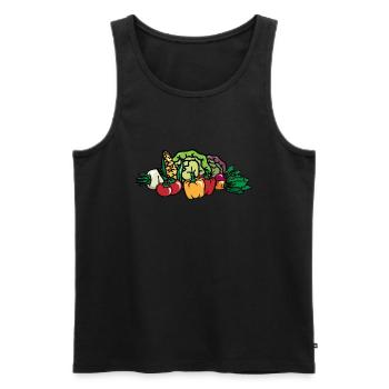Légumes colorés - Mixed Vegetables - Panier de légumes - Débardeur bio Premium Homme - noir - Devant - AI Model Male 178 light (178cm)