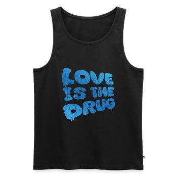 Love Is The Drug (Blue Scratched Edition) - Men's Premium Organic Tank Top - black - Front - AI Model Male 178 light (178cm)