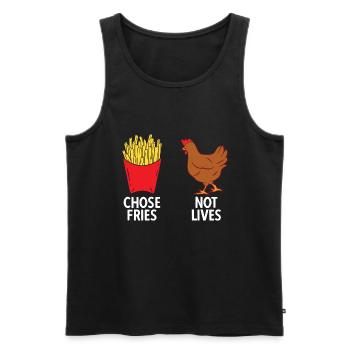 Pommes Frites Pommes Liebhaber Pommes Fritten Gesc - Männer Premium Bio Tank Top - Schwarz - Vorne - Michal (187cm)