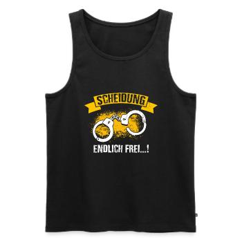 Scheidung Endlich Frei! Ehe Ende Ehemann Ehefrau F - Männer Premium Bio Tank Top - Schwarz - Vorne - Michal (187cm)