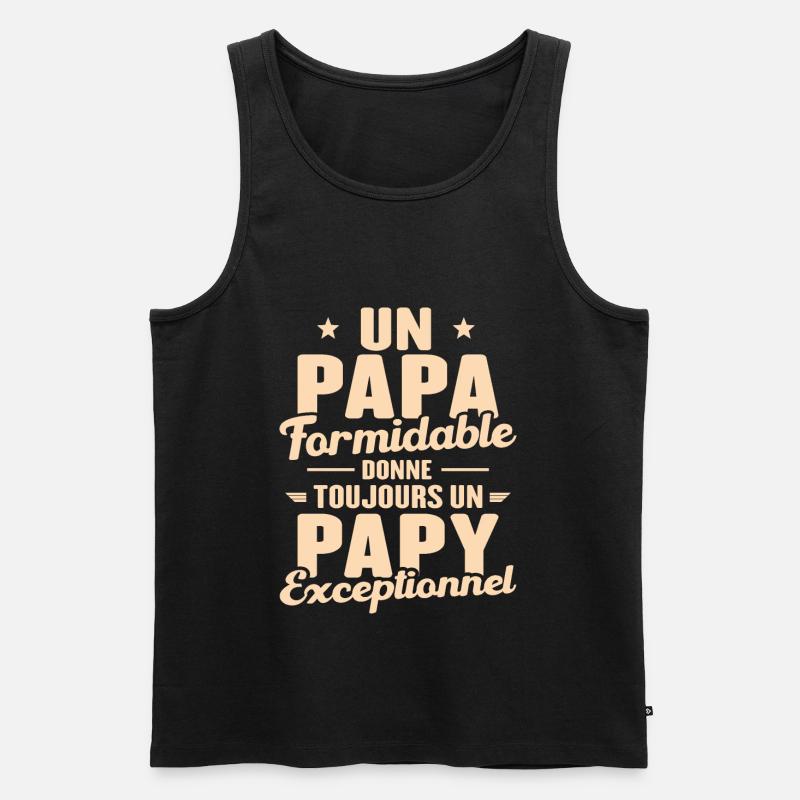 Papa Formidable - Papy Exceptionnel - Débardeur bio Premium Homme - noir