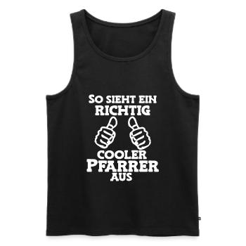So sieht ein cooler Pfarrer aus Pastor Kirche Gott - Männer Premium Bio Tank Top - Schwarz - Vorne - Michal (187cm)